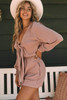 Tie Knot Puff Long Sleeve Romper