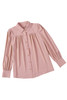 Pink Solid Button-up Loose Long Sleeve Shirt