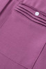 Purple Solid Pocket Long Sleeve Button-up Shirt