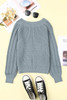 Gray Plain Hollow-out Knit Long Sleeve Pullover Sweater