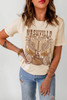 Khaki Music City Guitar Graphic Print T Shirt