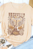 Khaki Music City Guitar Graphic Print T Shirt