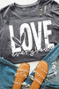 Gray LOVE everybody Graphic T-shirt