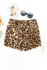 Leopard Mesh Cutout Patchwork Swim Shorts