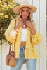 Yellow Distressed Fringe Trim Denim Jacket