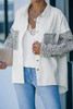 White Contrast Leopard Denim Jacket White Contrast Leopard Denim Jacket