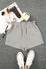 Gray Linen Mix Paper Bag Shorts