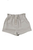 Gray Linen Mix Paper Bag Shorts