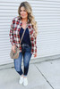 Red Plus Size Plaid Pattern Shirt