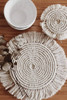 Beige Boho Tassel Macrame Placemats  15*15cm