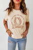 Khaki Darling Letter Graphic Print Short Sleeve T Shirt Khaki Darling Letter Graphic Print Short Sleeve T Shirt