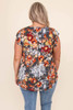 Multicolor Vintage Floral Flutter Sleeve Plus Top