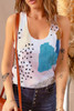 Multicolor Mixed Abstract Print Racerback Tank Top