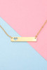 Gold Stainless Steel Bar Heart Cutout Necklace