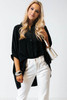 Black 3/4 Puff Sleeve Oversize Shirt