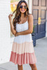 Multicolor Frill Tiered Colorblock A-line Sundress