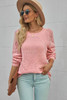 Pink Casual Cut Out Sweater Top