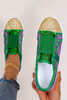 Green Sequin Color Block St Patricks Flat Shoes