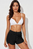 Black Zip Pocket Drawstring Swim Bottom