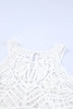 White Lace Crochet Sleeveless Babydoll Top