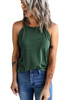 Blank Apparel - Green Solid Color Crew Neck Tank Top Customized