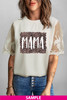 Blank Apparel - White Floral Lace Sleeve Patchwork Top Customized