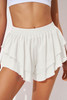White Ruffle Tiered Skirt Overlay Shorts