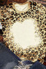 Leopard Bleached O-neck Short Sleeve T Shirt
