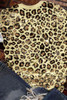 Leopard Bleached O-neck Short Sleeve T Shirt