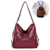 Double Zipper Shoulder Bag Women High Capacity Handbag