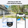 ZOSI 1080P PTZ Camera H.265+ Starlight Night Vison Wifi Surveillance Outdoor