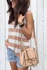 Apricot Striped V Neck Tank Top Apricot Striped V Neck Tank Top
