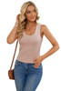 Plain Waffle Knit U Neck Tank Top