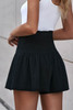 Black Smocked High Waist Ruffle Shorts