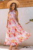 Multicolor Boho Geometric Floral Print Sleeveless Maxi Dress