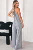 Gray Loose Fit Side Pockets Spaghetti Strap Wide Leg Jumpsuit Gray Loose Fit Side Pockets Spaghetti Strap Wide Leg Jumpsuit