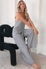 Gray Loose Fit Side Pockets Spaghetti Strap Wide Leg Jumpsuit Gray Loose Fit Side Pockets Spaghetti Strap Wide Leg Jumpsuit