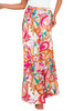 Orange Floral Print Wide Leg Pants