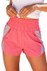 Pink Smocked Elastic Waist Athletic Shorts