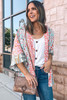 Multicolor Leopard Print Open Front Bell Sleeve kimono