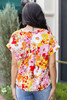 White Boho Floral Print V Neck Short Sleeves Top White Boho Floral Print V Neck Short Sleeves Top