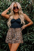 Leopard Print Smocked Waistband High Waist Casual Shorts