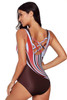 Brown Criss Cross Back One Piece Swimsuit