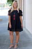 Black Cold Shoulder Lace Plus Size Dress