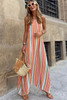 Bohemian Striped Print Sleeveless Holiday Maxi Dress