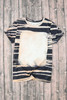 Blue Tie Dye Stripe Print Bleached T-Shirt