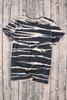 Blue Tie Dye Stripe Print Bleached T-Shirt