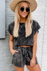 Black Acid Washed Short Lounge Set Black Acid Washed Short Lounge Set