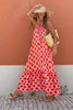 Red Geometric Print Loose Fit Sleeveless Maxi Dress