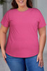 Rose Plus Size Ribbed Knit T-shirt